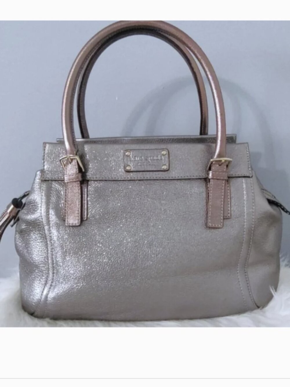 Kate Spade Cheltenham Y2K metallic Addison satchel vintage EUC - Picture 11 of 11